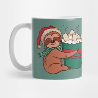 Merry Slothmas // Christmas Sloth with Hot Cocoa Mug
